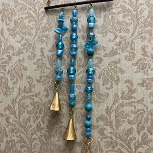 Blue and Gold Hand Crafted Beaded Wind Chime